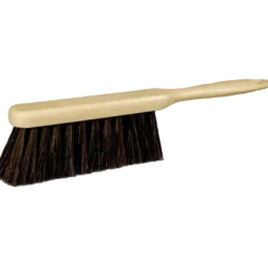 Støvekost med hårblanding og beige plastskaft