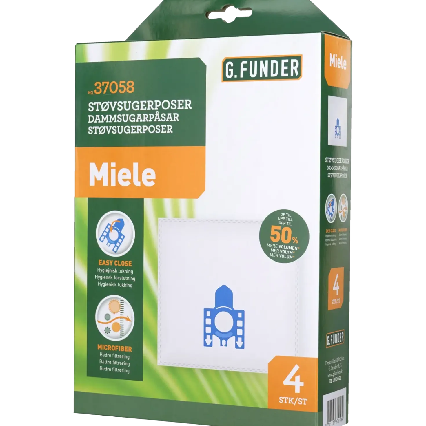 Støvsugerposer t/Miele 4 stk inkl. 1 filter