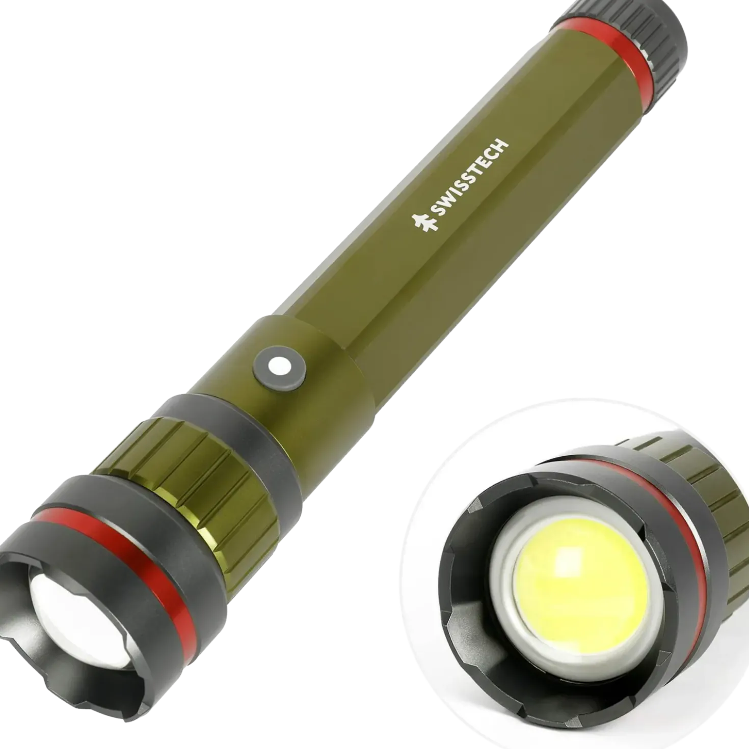 Swisstech Zuverlässig lommelygte m/powerbank 6500 lumen