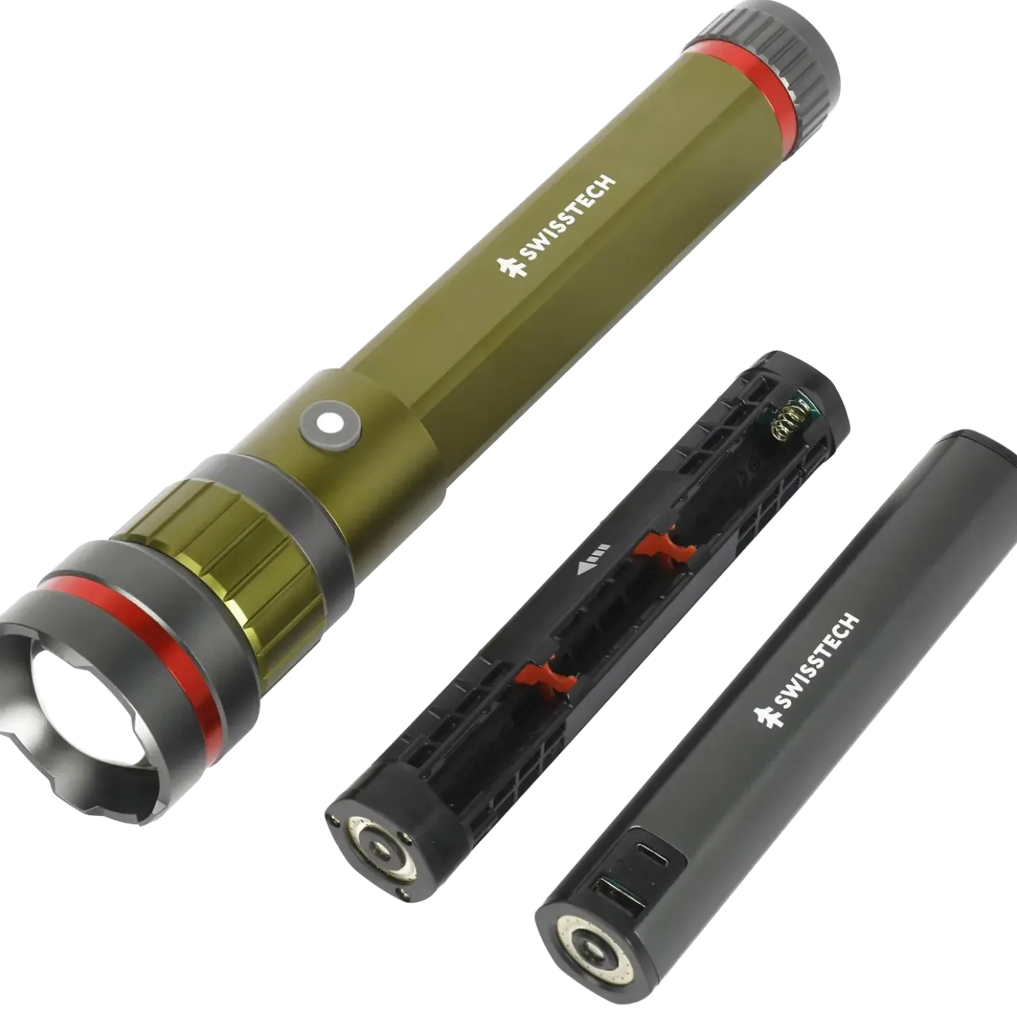 Swisstech Zuverlässig lommelygte m/powerbank 6500 lumen