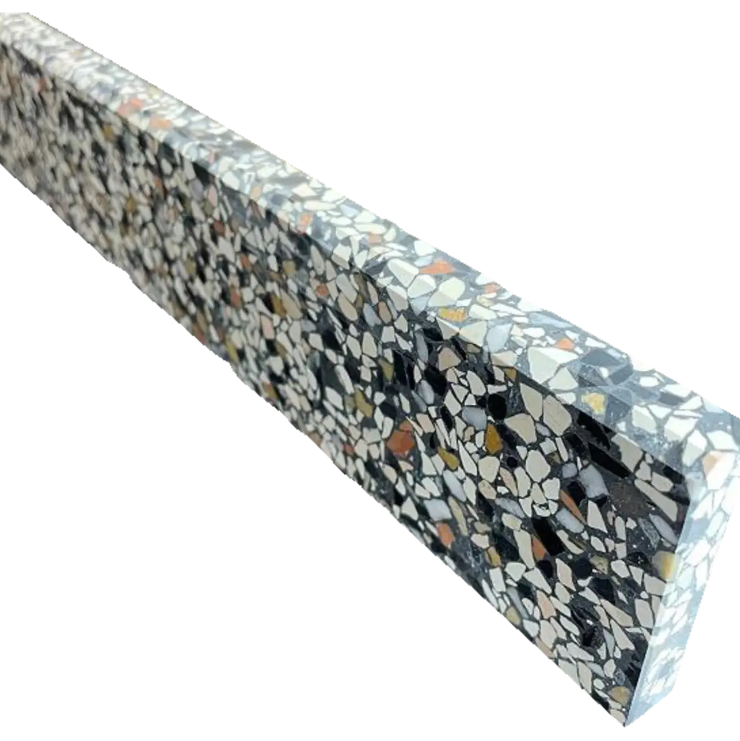 Terrazzo sokkelliste københavn slebet overflade og top med fas 40x1,5x7,5 cm