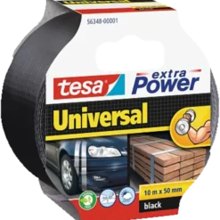 Tesa® extra Power Universal lærredstape sort 10 m x 50 mm