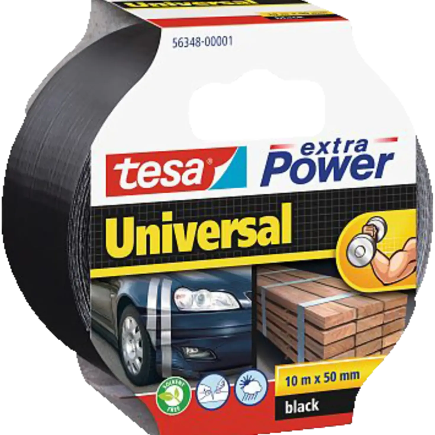 Tesa® extra Power Universal lærredstape sort 10 m x 50 mm