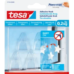 Tesa® Klæbekrog til transparente overflader og glas (0,2 kg) - 5-pk