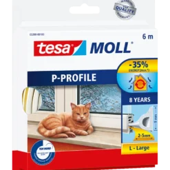 Tesamoll® P-Profil, hvid 9mm x 6 m