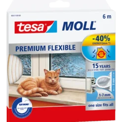Tesamoll® Premium Flexible silikonetætningsliste transparent 8,5 mm x 6 m