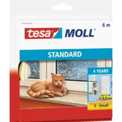 Tesamoll® Standard I-profil skumliste t/vinduer og døre hvid 9 mm x 6 m
