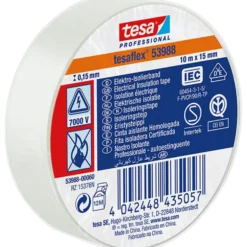 Tesa Tesaflex isoleringstape 10 m x 15 mm hvid