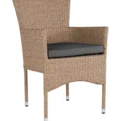 Toscana stabelbar kurvestol stål/PE rattan natur