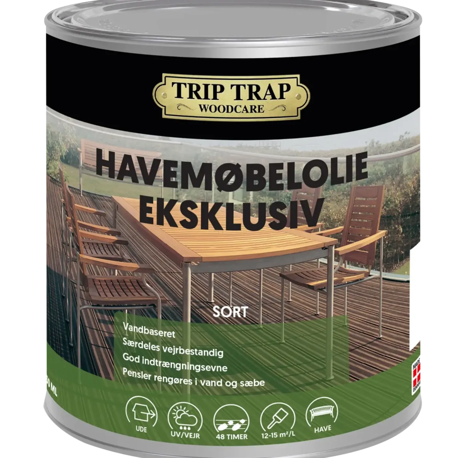 Trip Trap havemøbelolie eksklusiv sort 0,75 L
