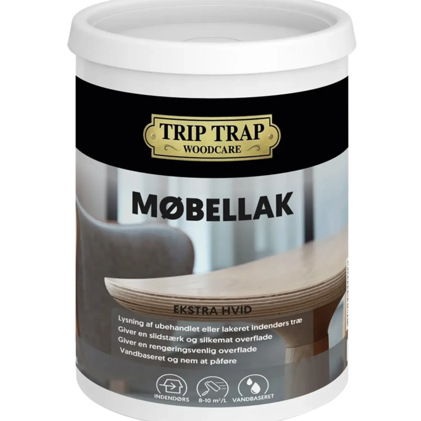 Trip Trap interiørlak ekstra hvid 0,75 L