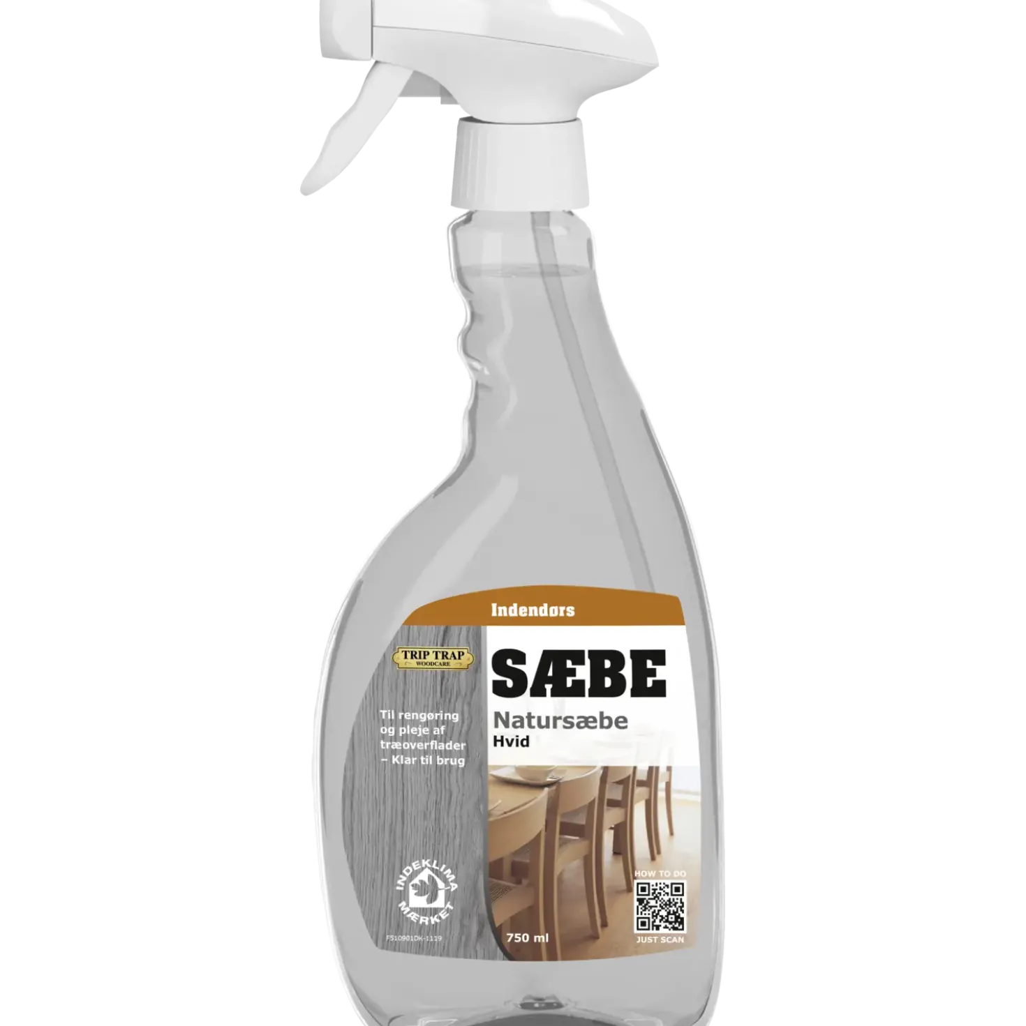 Trip Trap natursæbe spray hvid 0,75 L