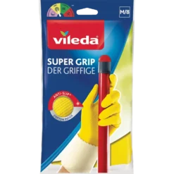 Vileda gummihandske super grip gul str. M