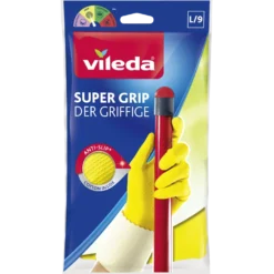 Vileda Super Grib gummihandsker str. L gul
