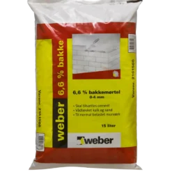 Weber 6,6% bakkemørtel 0-4 mm. 15 L