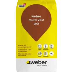 Weber Multi 280 grå hæftemørtel / tyndpuds 18 kg