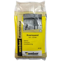 Weber ovntørret kvartssand 0,3-1,0 mm. 20 kg.