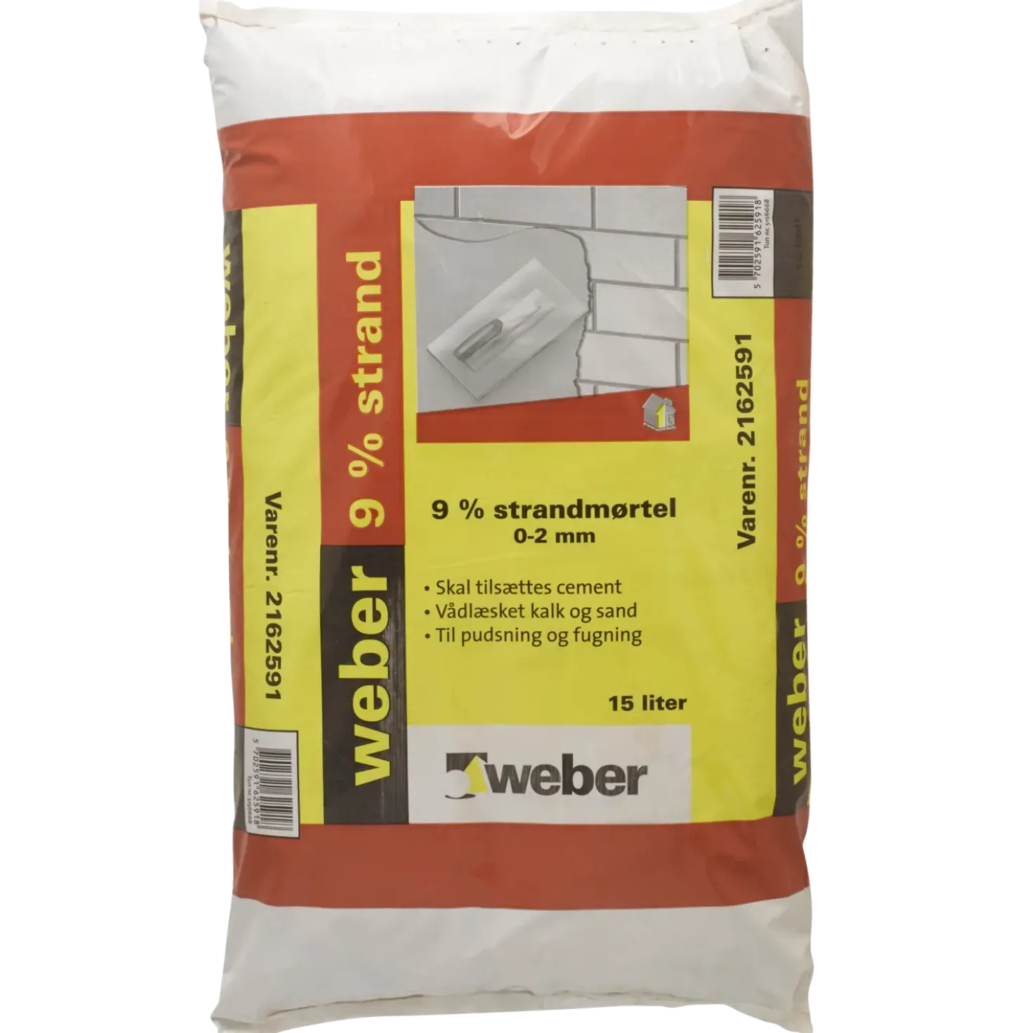 Weber 9% strandmørtel 0-2 mm 15L