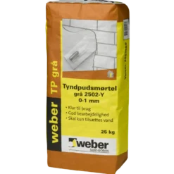 Weber tyndpudsmørtel, 25 kg, grå