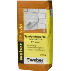 Weber tyndpudsmørtel 1002-Y, 25 kg, hvid