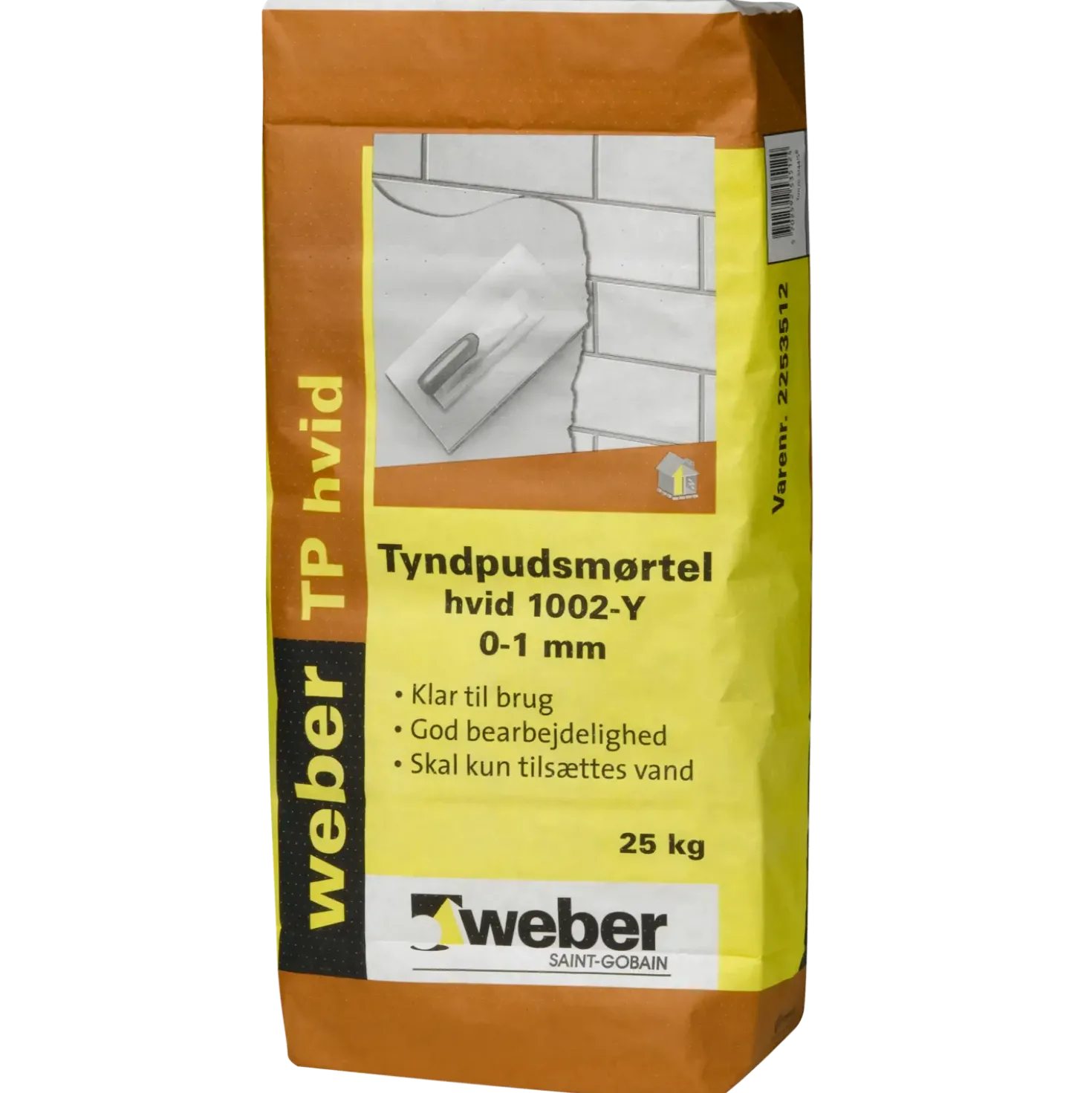 Weber tyndpudsmørtel 1002-Y, 25 kg, hvid