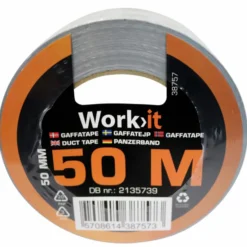 Work>it gaffatape 50 mm x 50 m grå