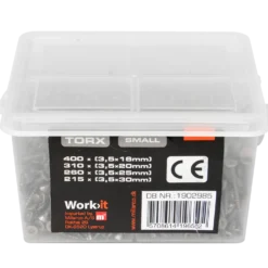 Work>it indendørs TX20 skrueboks 1185 stk