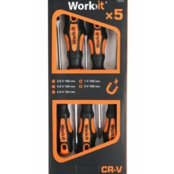 Work>it kombi skruetrækkersæt inkl. 5 dele